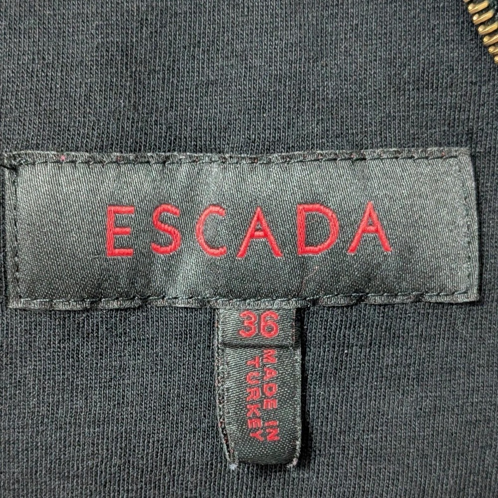 Vintage Escada Velvet Bomber Jacket Gold Baroque Rhinestone Zip EU 36 Y2K‎ - Picture 3 of 16